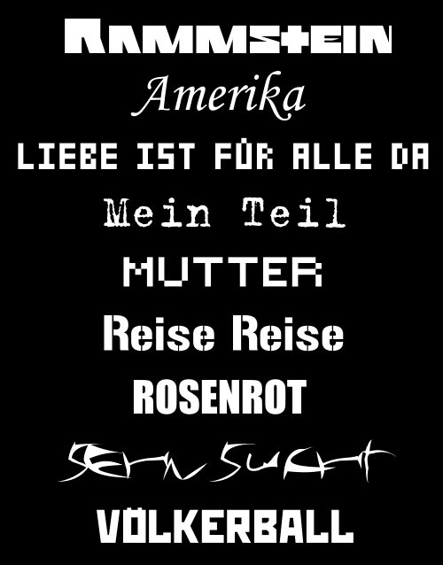 Rammstein fonts